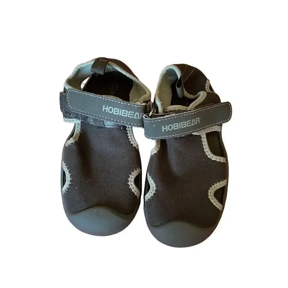 Hobibear kids, unisex, navy blue water shoes, dry clothes, toe sandals, 27/10.5.